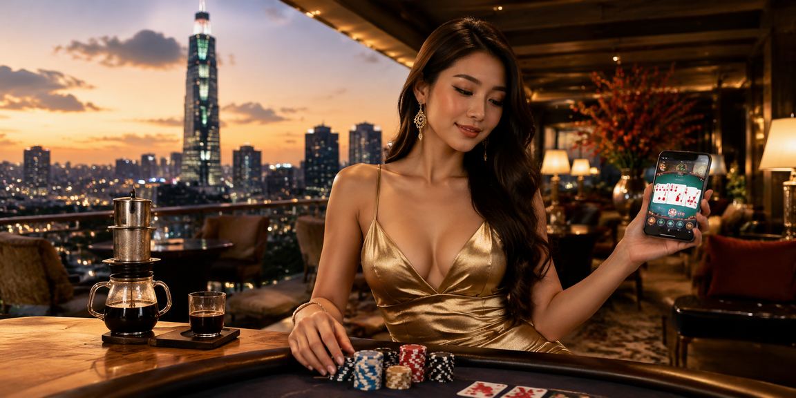 Người dùng chơi bài và nhâm nhi cà phê trong không gian quen thuộc của Sài Gòn