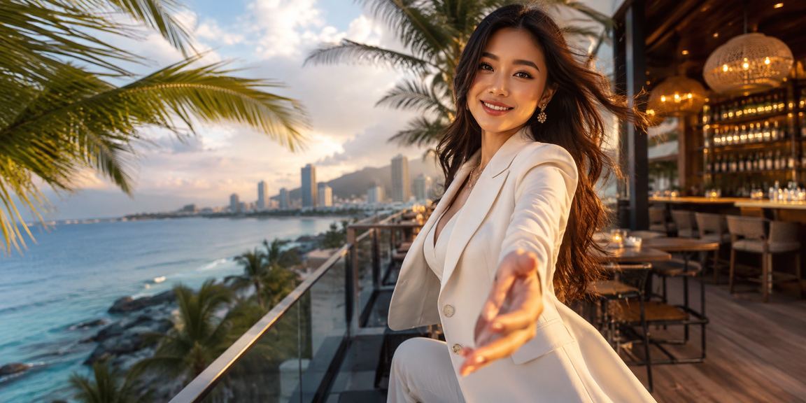 Người chơi thưởng thức trò chơi tại khu vực giải trí biển Nha Trang về đêm
